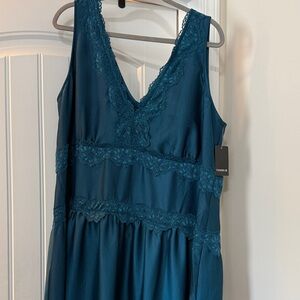 torrid Teal Lace-Trim V-Neck Chemise